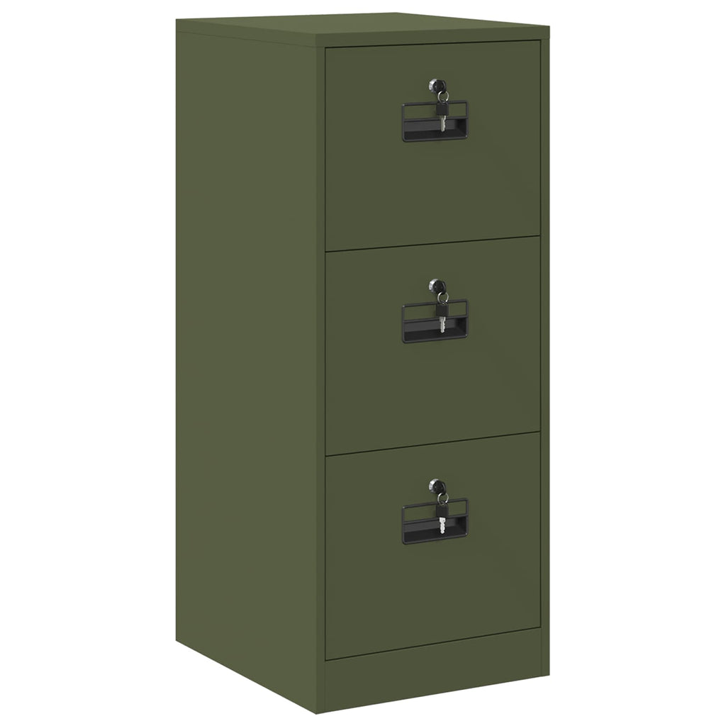 Aktenschrank Olive Grün 44 x 50 x 106,5 cm Kaltgewalzter Stahl