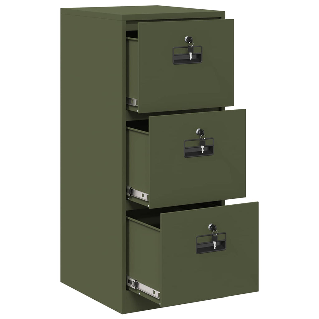 Aktenschrank Olive Grün 44 x 50 x 106,5 cm Kaltgewalzter Stahl