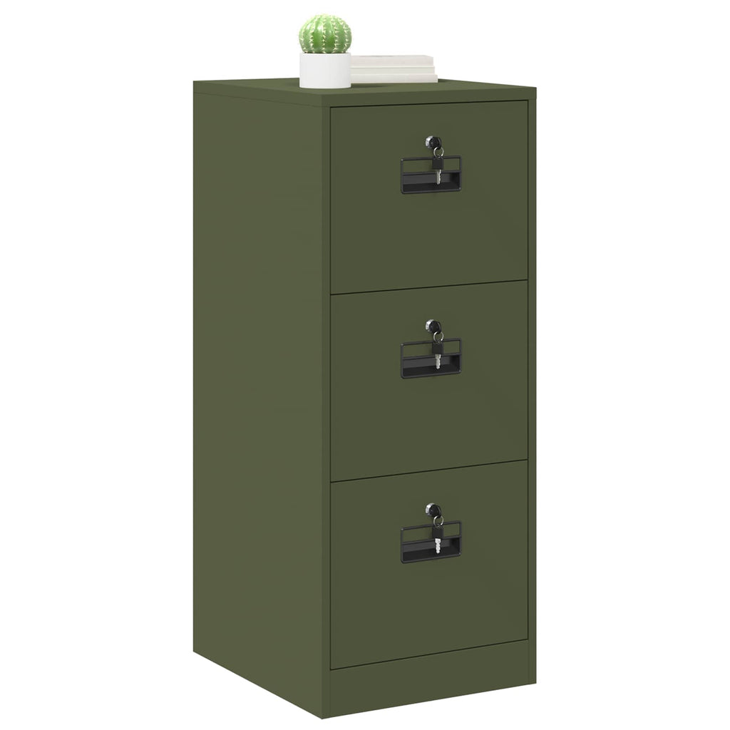 Aktenschrank Olive Grün 44 x 50 x 106,5 cm Kaltgewalzter Stahl