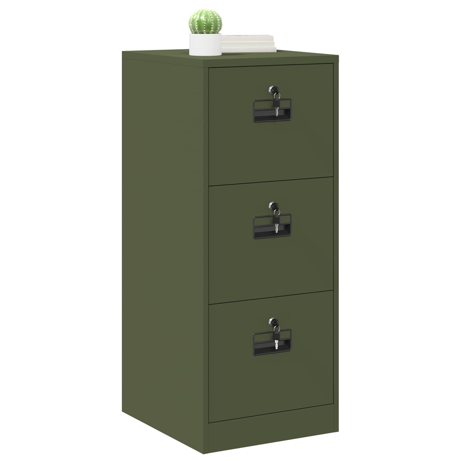 Aktenschrank Olive Grün 44 x 50 x 106,5 cm Kaltgewalzter Stahl