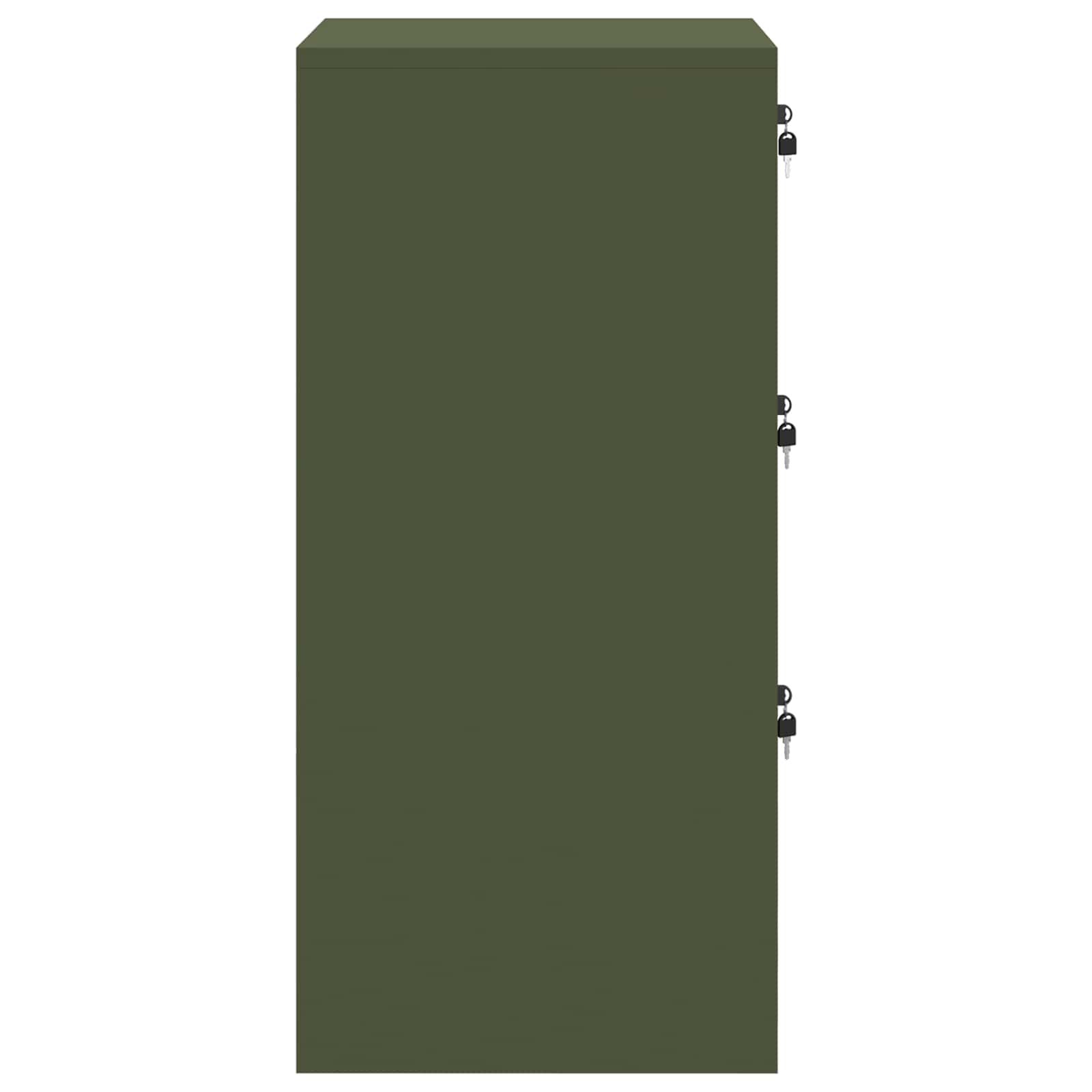 Aktenschrank Olive Grün 44 x 50 x 106,5 cm Kaltgewalzter Stahl