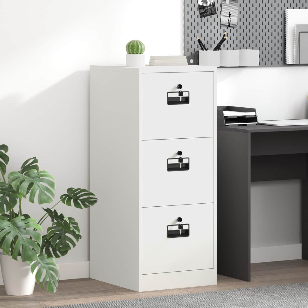 Aktenschrank Weiß 44 x 50 x 106,5 cm Kaltgewalzter Stahl