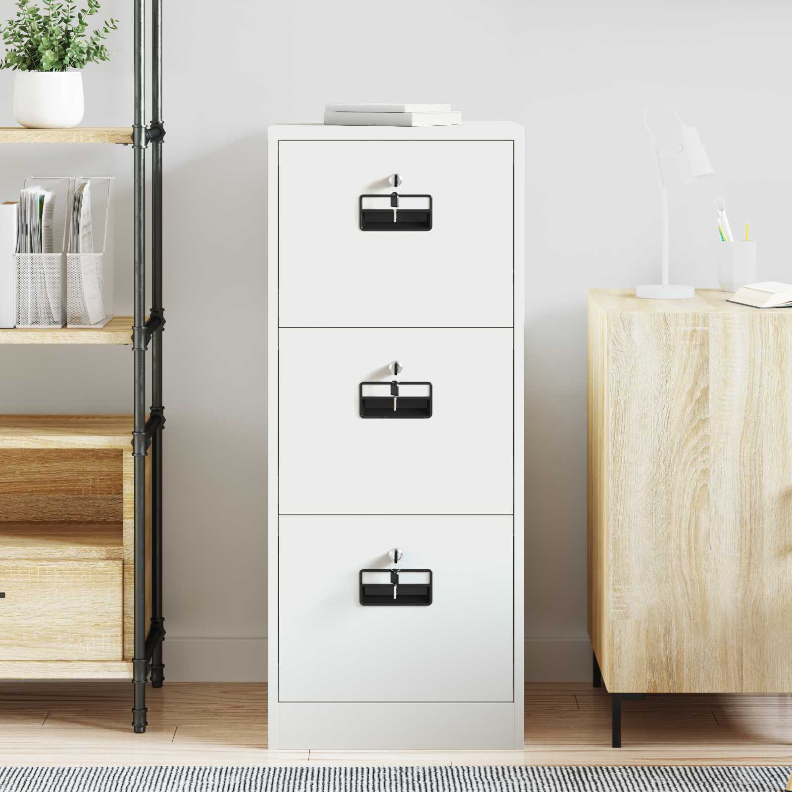 Aktenschrank Weiß 44 x 50 x 106,5 cm Kaltgewalzter Stahl