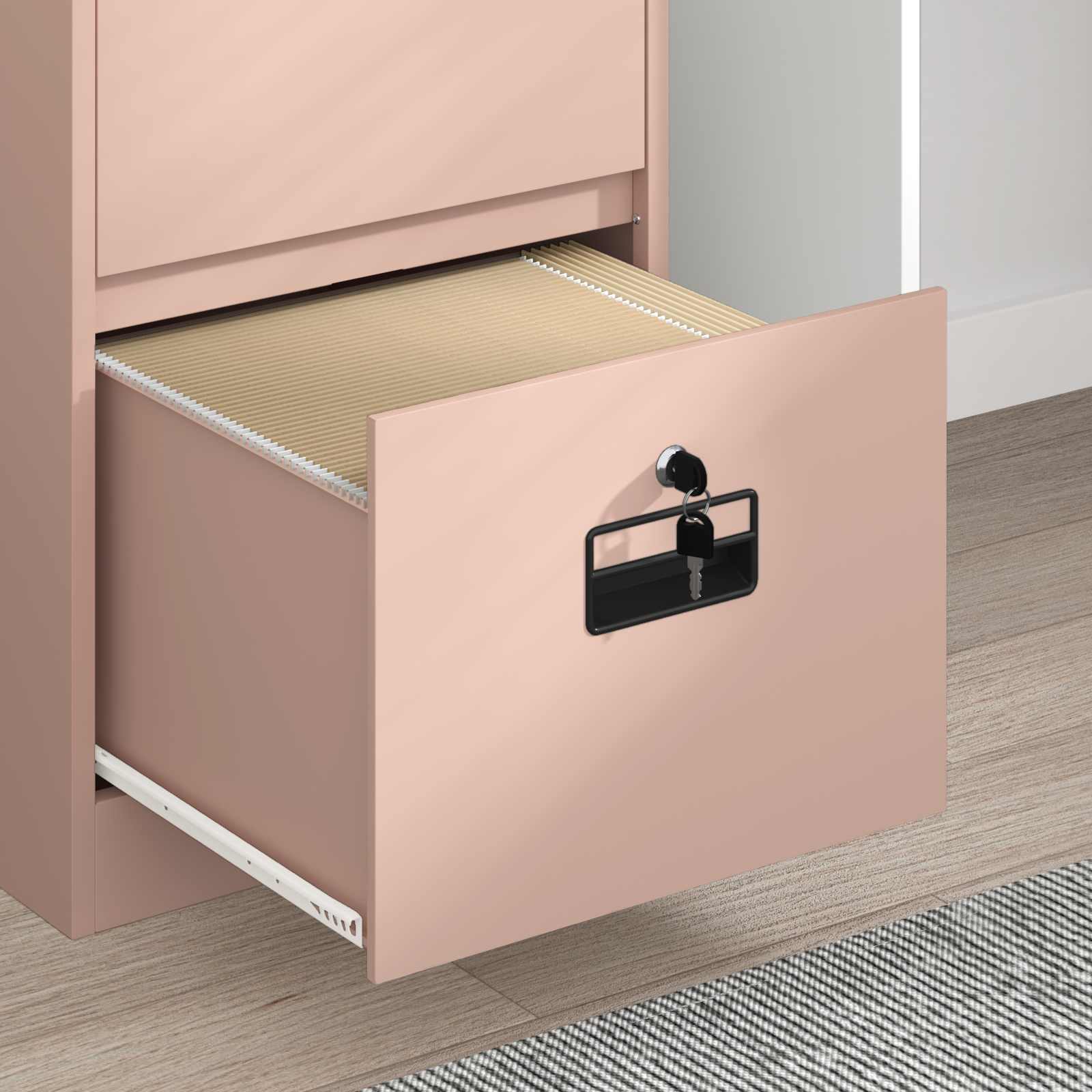Aktenschrank Rosa 45,5 x 42 x 74,5 cm Kaltgewalzter Stahl