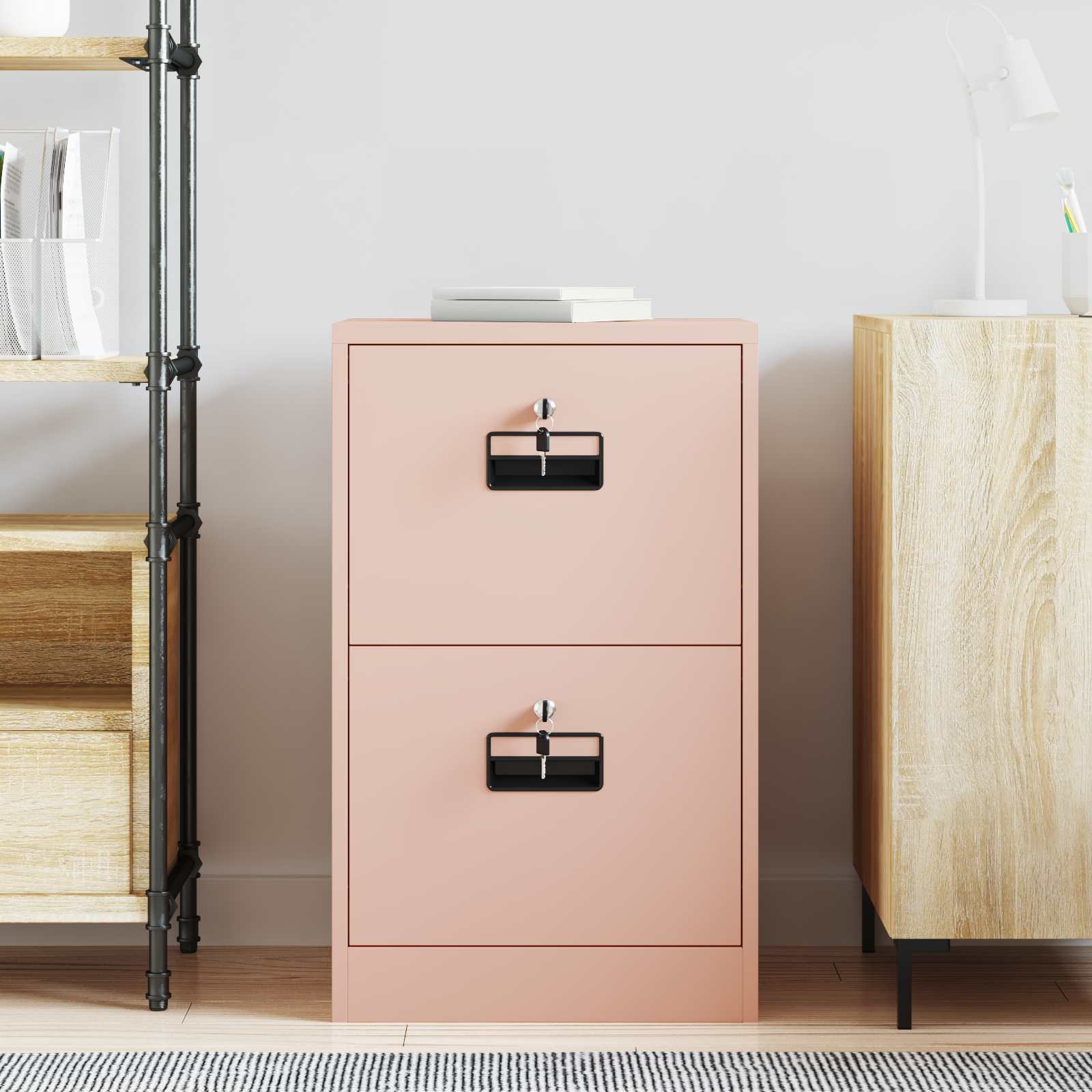 Aktenschrank Rosa 45,5 x 42 x 74,5 cm Kaltgewalzter Stahl