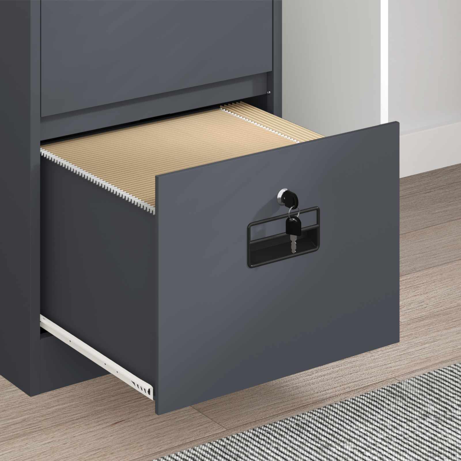 Aktenschrank Anthrazit 45,5 x 42 x 74,5 cm Kaltgewalzter Stahl