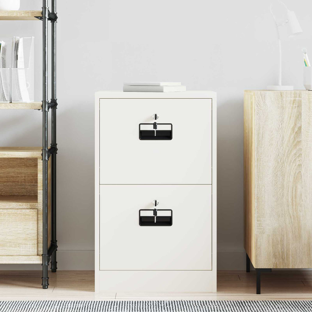 Aktenschrank Weiß 45,5 x 42 x 74,5 cm Kaltgewalzter Stahl