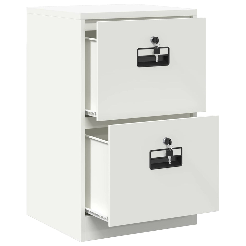 Aktenschrank Weiß 45,5 x 42 x 74,5 cm Kaltgewalzter Stahl