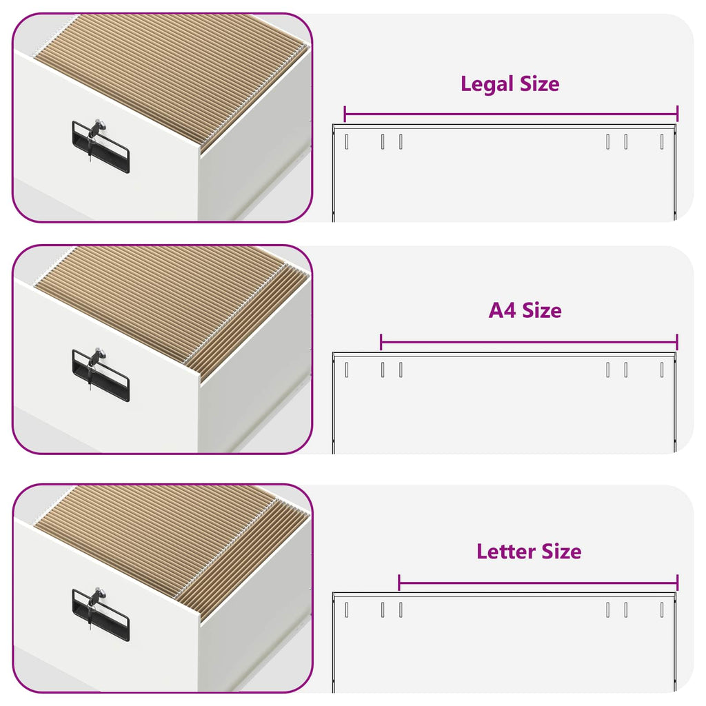 Aktenschrank Weiß 45,5 x 42 x 74,5 cm Kaltgewalzter Stahl
