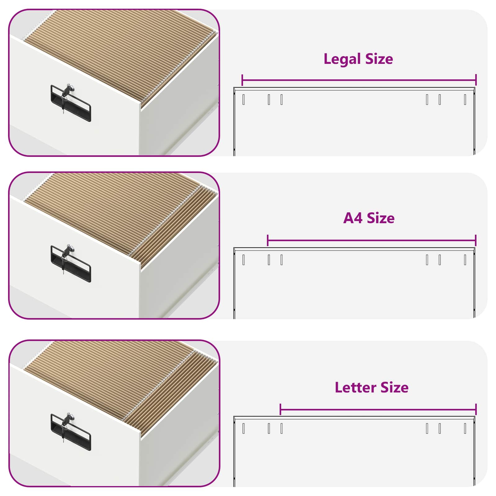 Aktenschrank Weiß 45,5 x 42 x 74,5 cm Kaltgewalzter Stahl