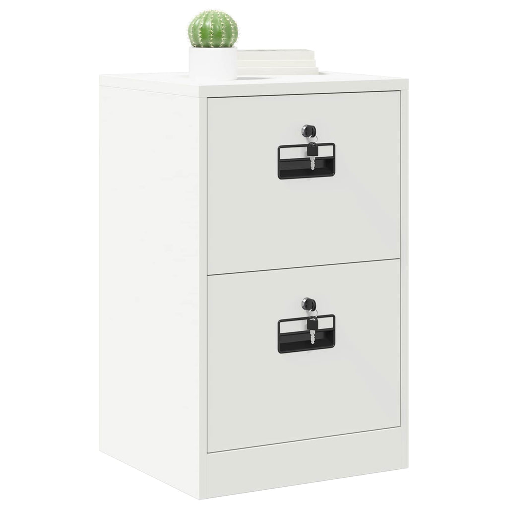 Aktenschrank Weiß 45,5 x 42 x 74,5 cm Kaltgewalzter Stahl