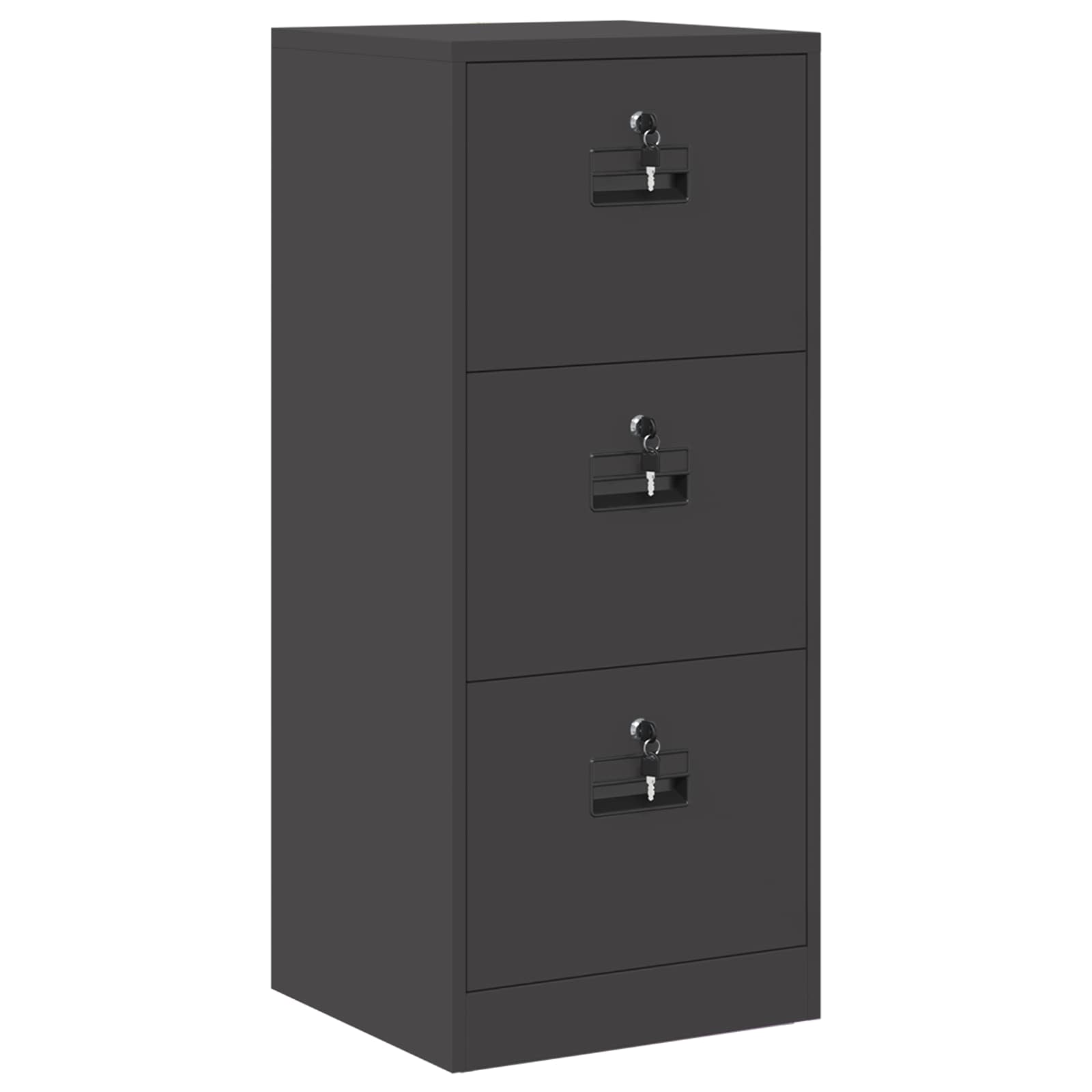 Aktenschrank Schwarz 45,5 x 42 x 106,5 cm Kaltgewalzter Stahl