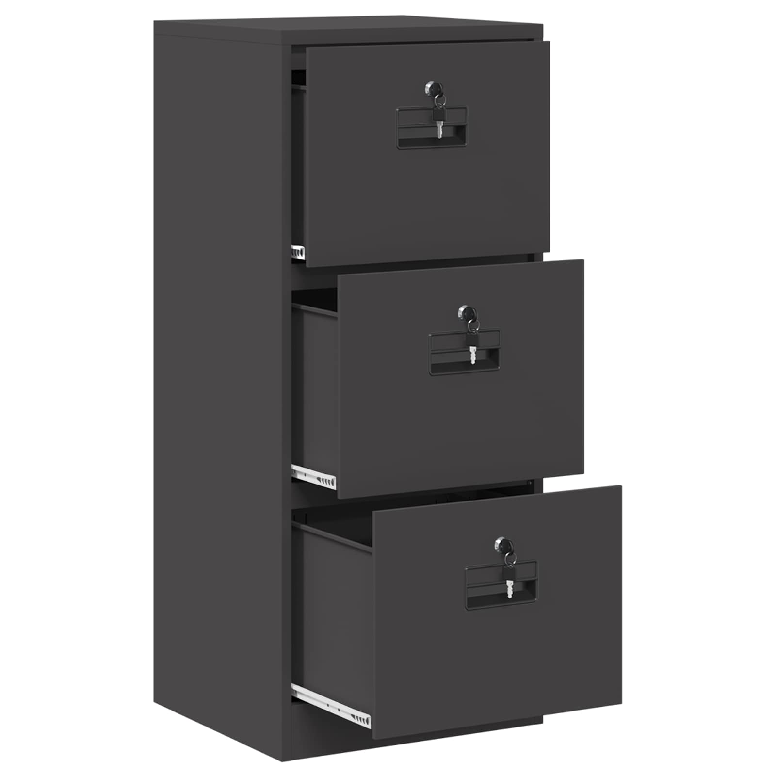Aktenschrank Schwarz 45,5 x 42 x 106,5 cm Kaltgewalzter Stahl