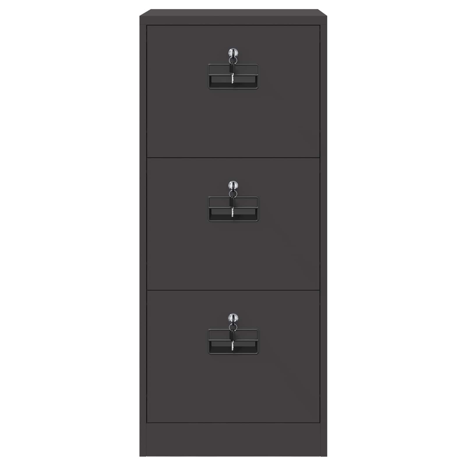 Aktenschrank Schwarz 45,5 x 42 x 106,5 cm Kaltgewalzter Stahl