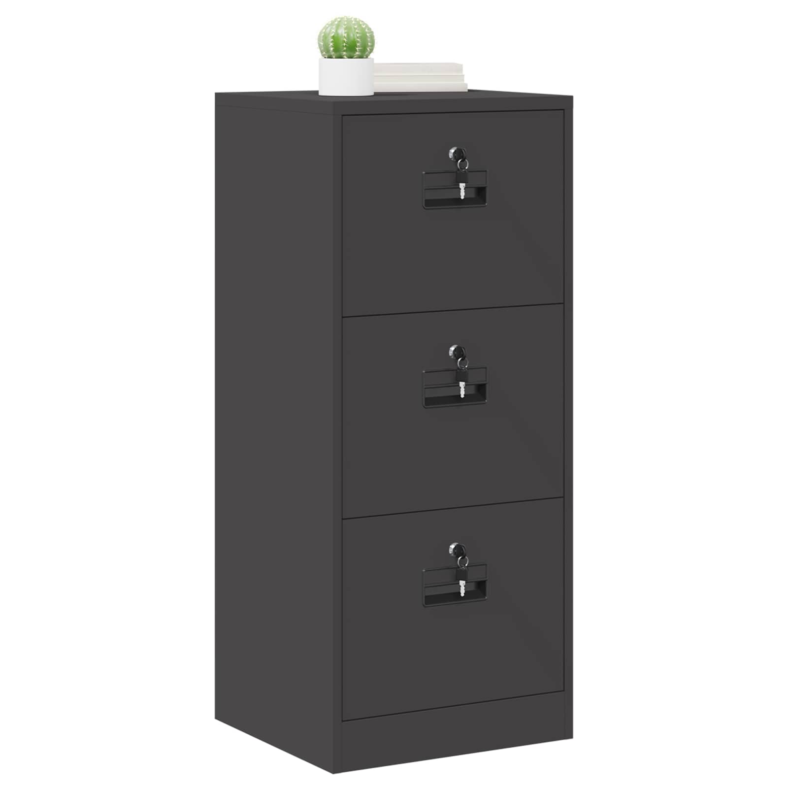 Aktenschrank Schwarz 45,5 x 42 x 106,5 cm Kaltgewalzter Stahl