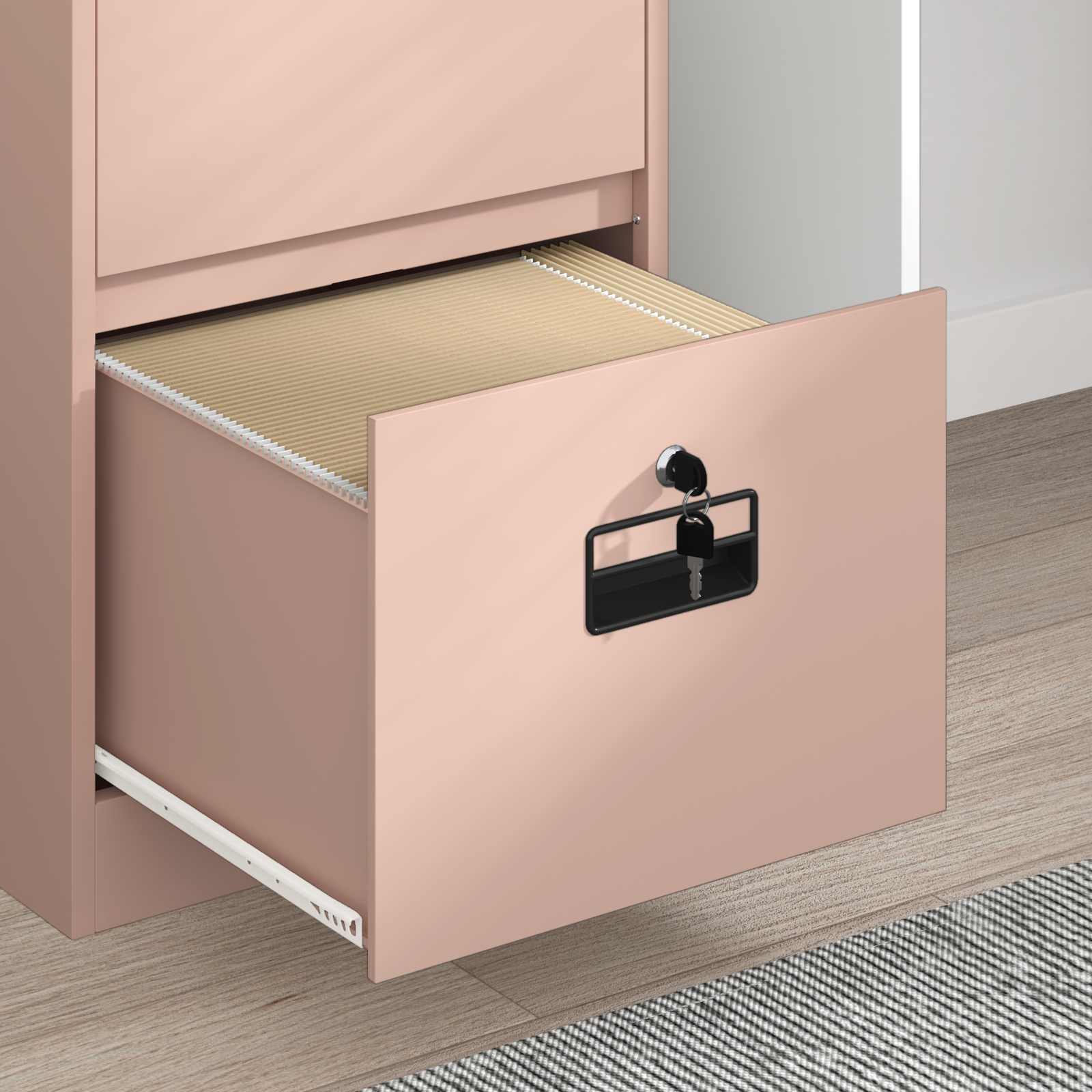 Aktenschrank Rosa 45,5 x 42 x 106,5 cm Kaltgewalzter Stahl
