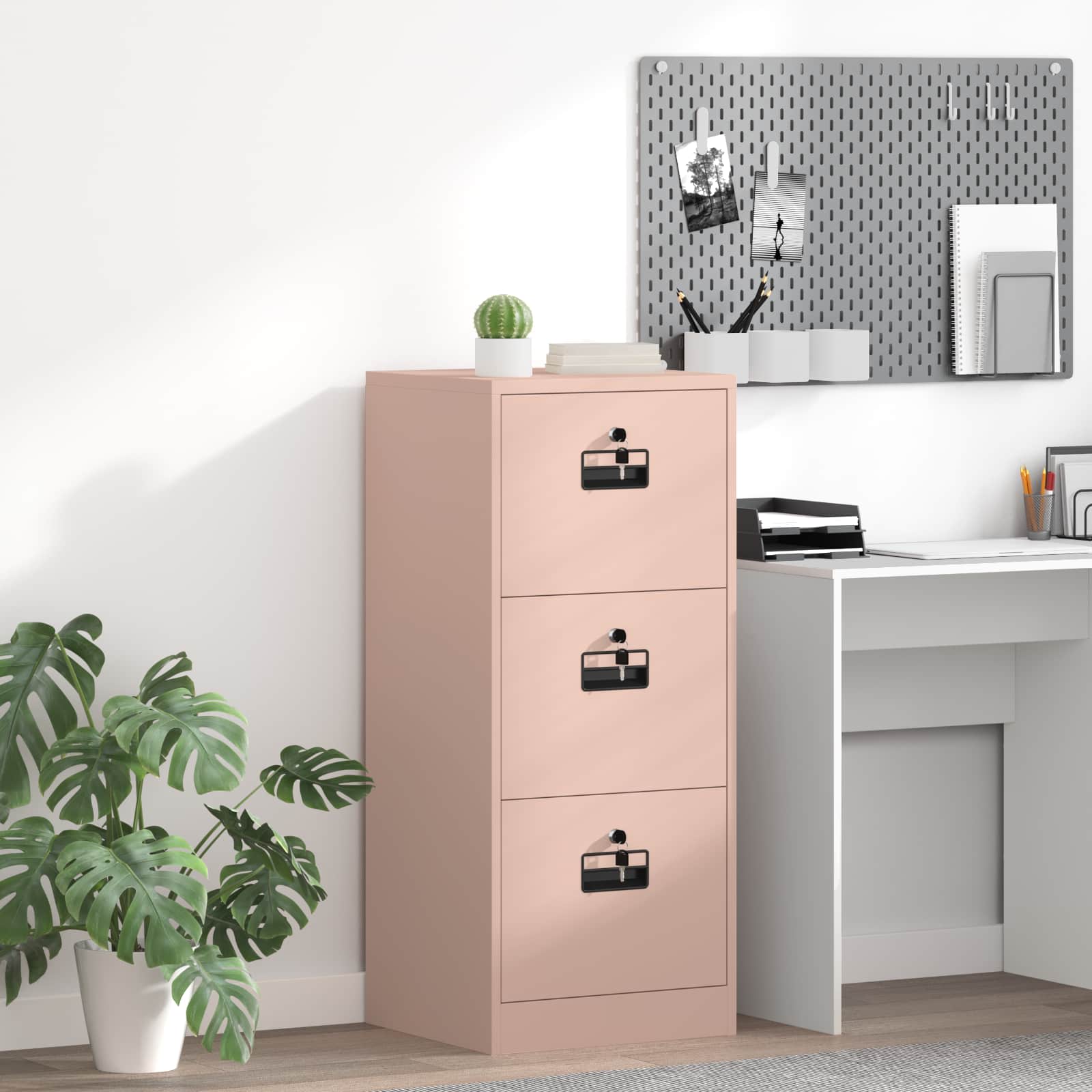Aktenschrank Rosa 45,5 x 42 x 106,5 cm Kaltgewalzter Stahl