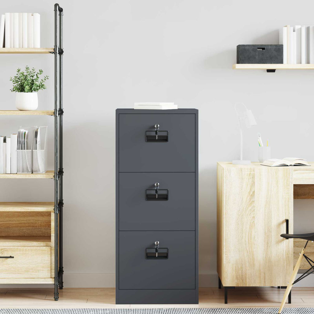 Aktenschrank Anthrazit 45,5 x 42 x 106,5 cm Kaltgewalzter Stahl