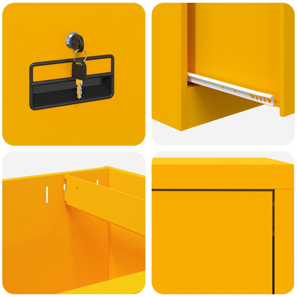 Aktenschrank Senfgelb 45,5 x 42 x 106,5 cm Kaltgewalzter Stahl