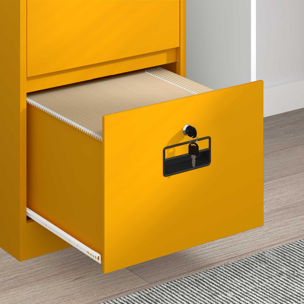 Aktenschrank Senfgelb 45,5 x 42 x 106,5 cm Kaltgewalzter Stahl
