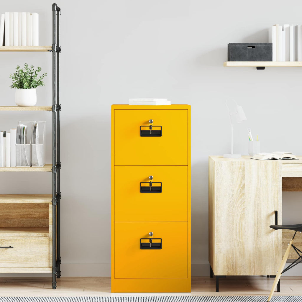 Aktenschrank Senfgelb 45,5 x 42 x 106,5 cm Kaltgewalzter Stahl