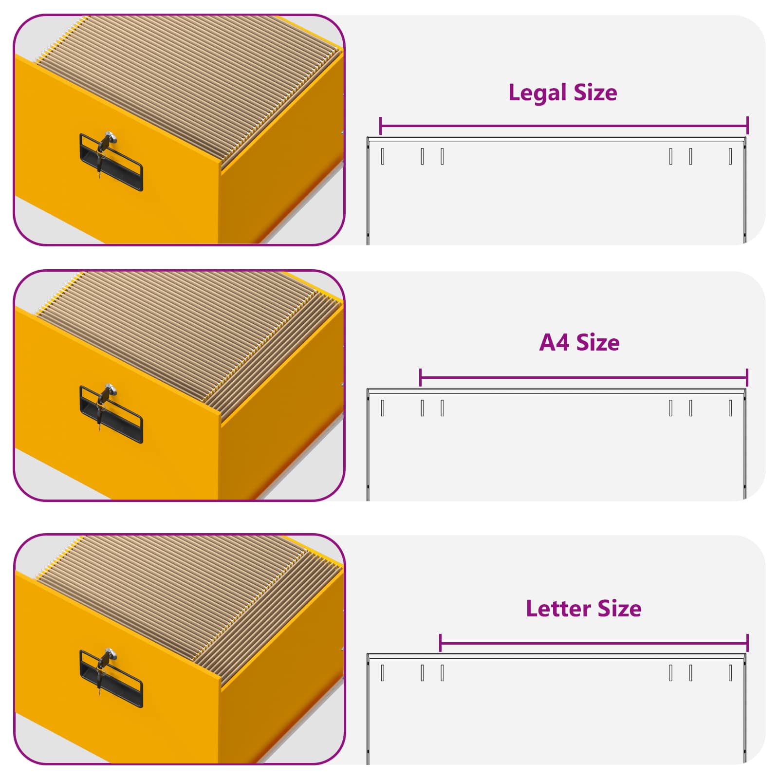 Aktenschrank Senfgelb 45,5 x 42 x 106,5 cm Kaltgewalzter Stahl