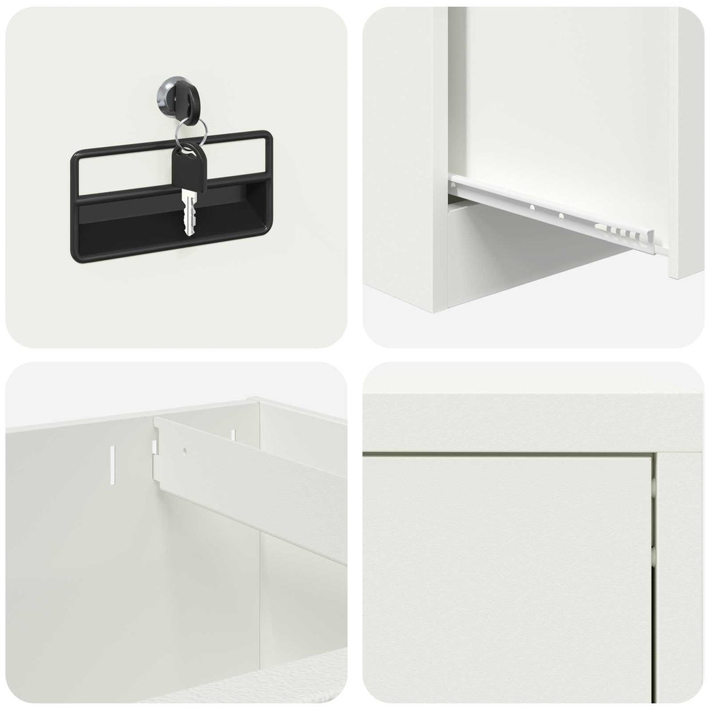 Aktenschrank Weiß 45,5 x 42 x 106,5 cm Kaltgewalzter Stahl