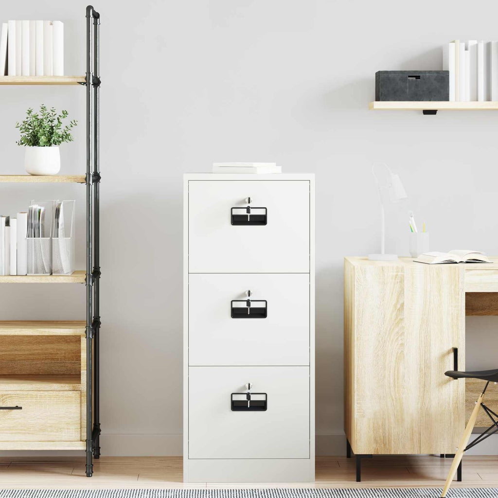 Aktenschrank Weiß 45,5 x 42 x 106,5 cm Kaltgewalzter Stahl