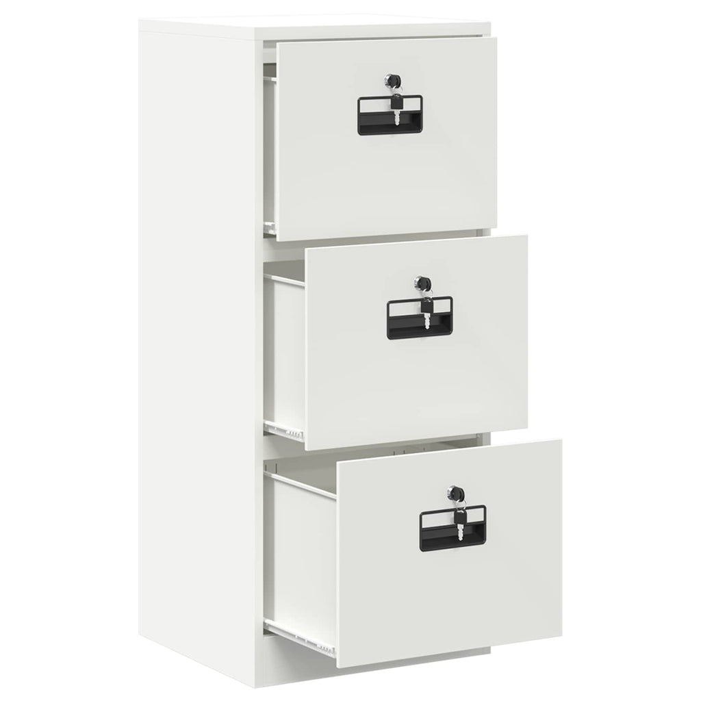Aktenschrank Weiß 45,5 x 42 x 106,5 cm Kaltgewalzter Stahl
