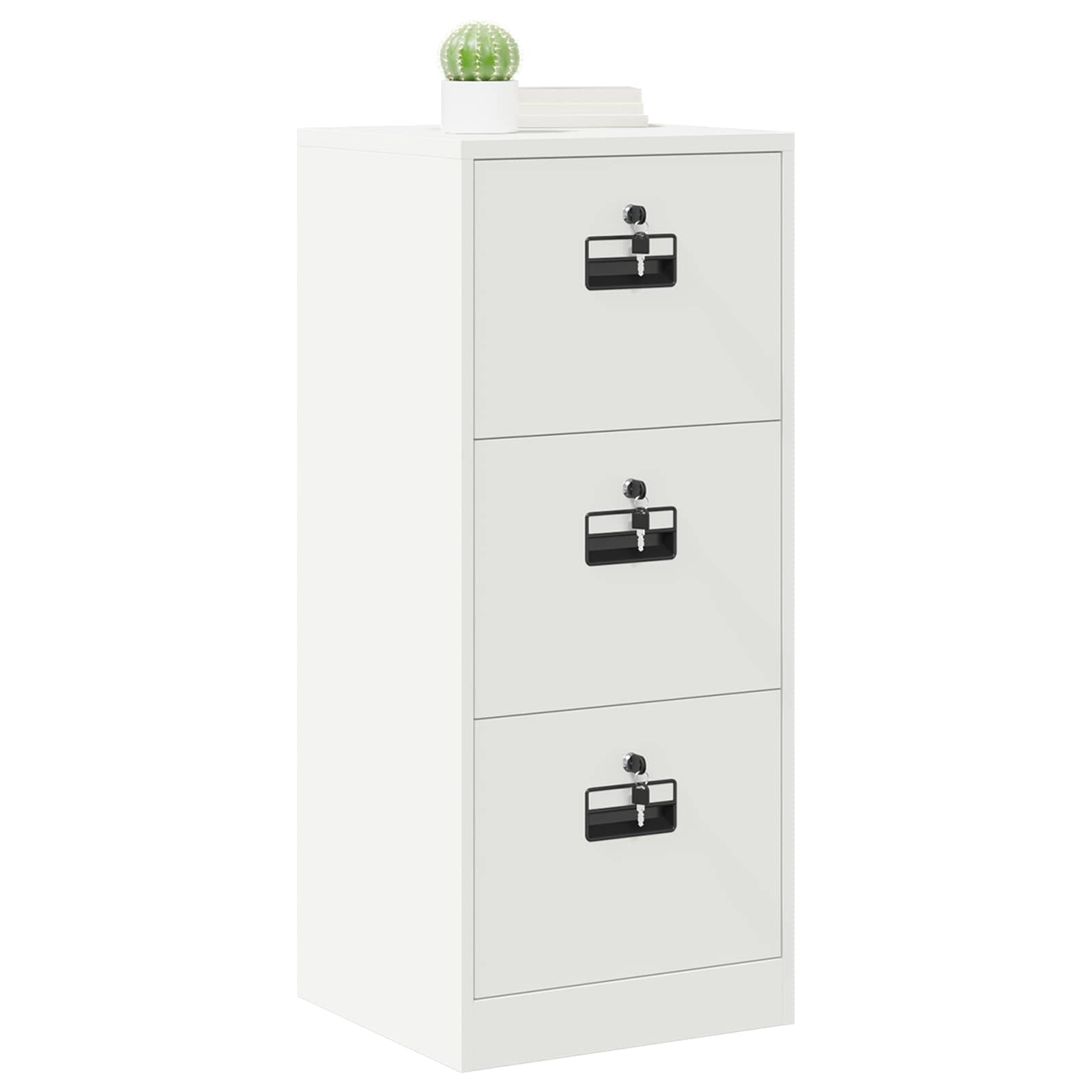 Aktenschrank Weiß 45,5 x 42 x 106,5 cm Kaltgewalzter Stahl