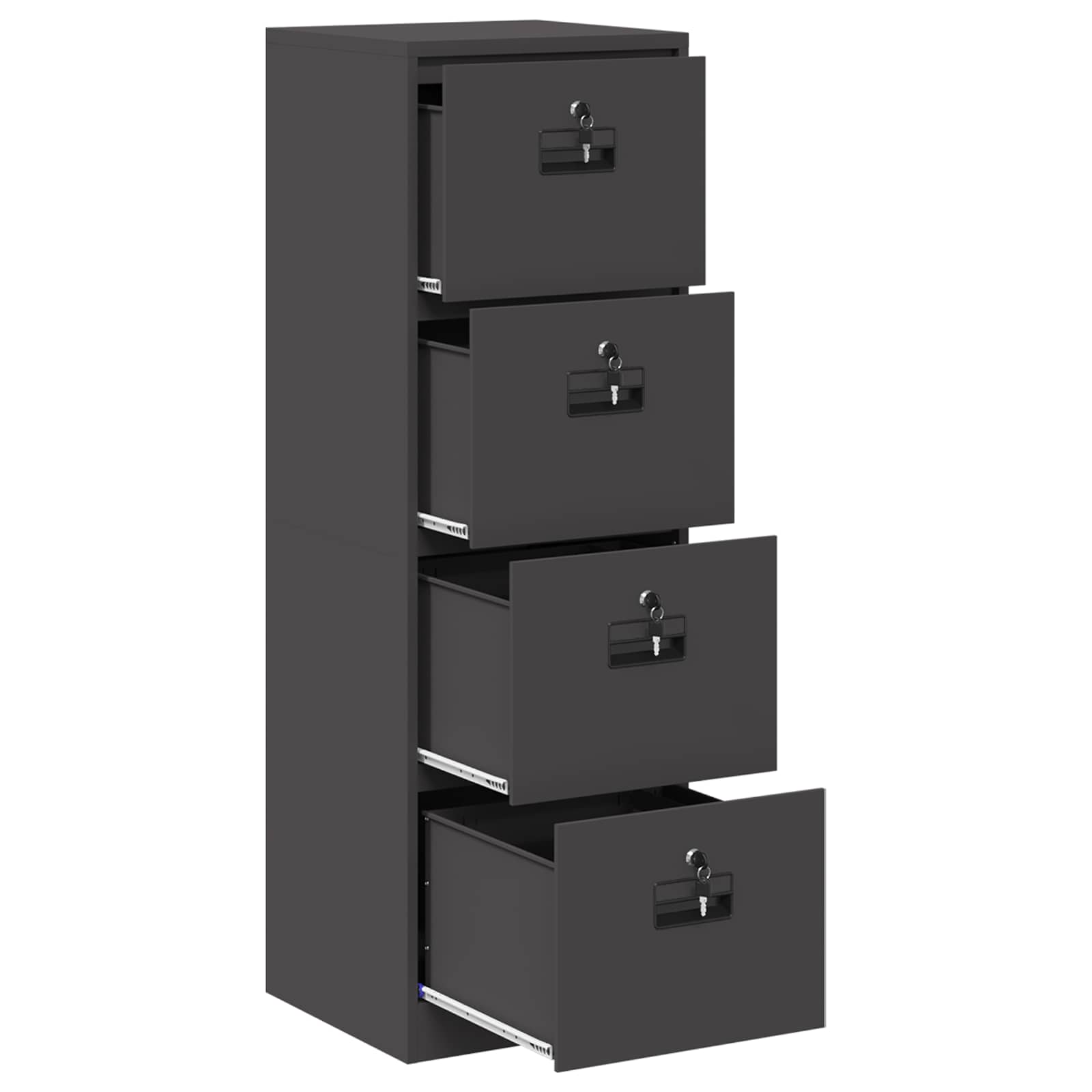 Aktenschrank Schwarz 45,5 x 42 x 139 cm Kaltgewalzter Stahl