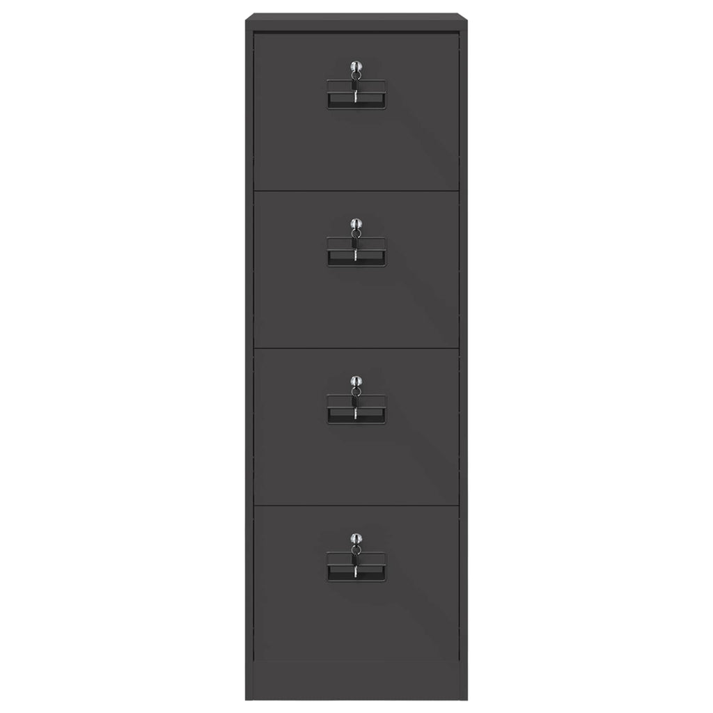 Aktenschrank Schwarz 45,5 x 42 x 139 cm Kaltgewalzter Stahl