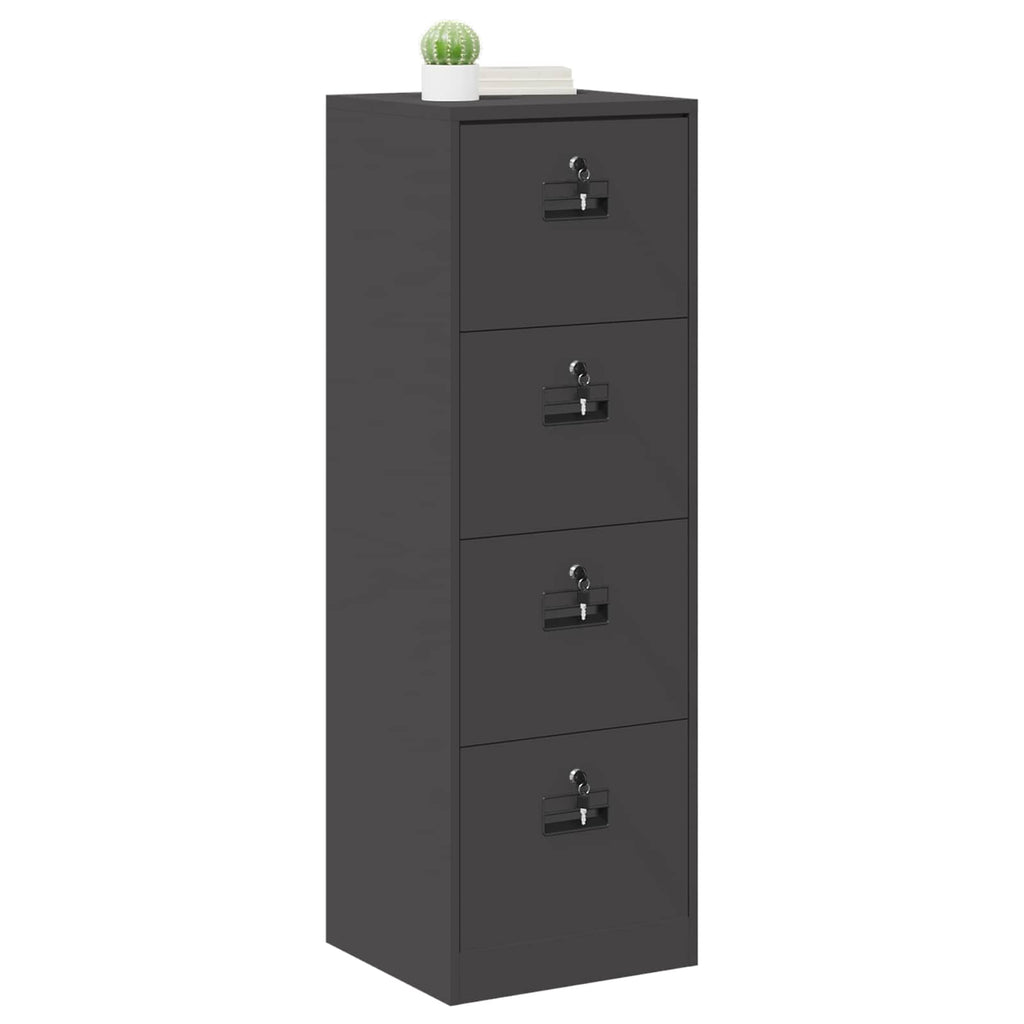 Aktenschrank Schwarz 45,5 x 42 x 139 cm Kaltgewalzter Stahl