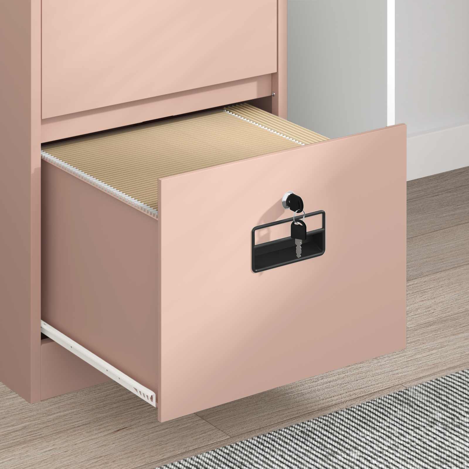 Aktenschrank Rosa 45,5 x 42 x 139 cm Kaltgewalzter Stahl