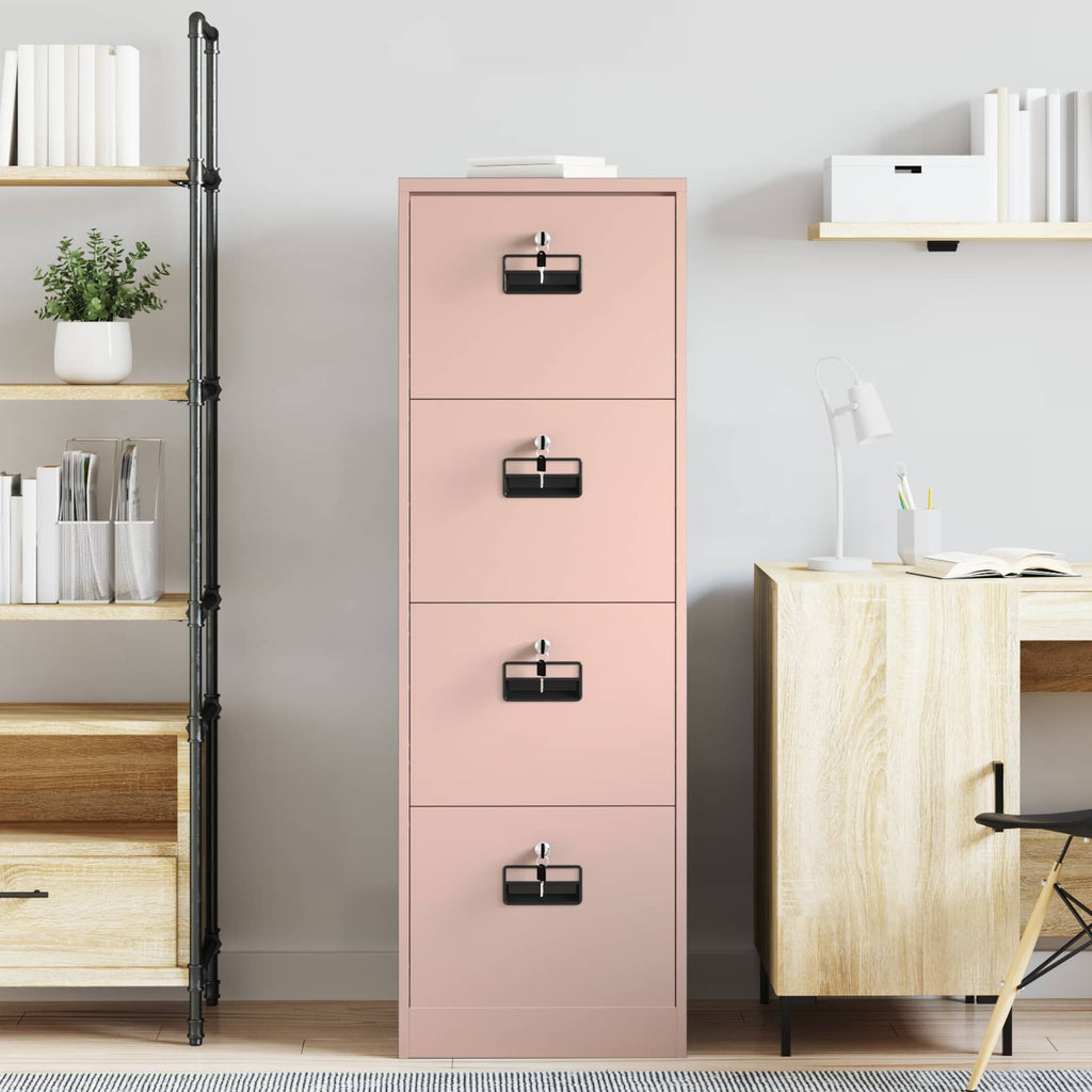 Aktenschrank Rosa 45,5 x 42 x 139 cm Kaltgewalzter Stahl