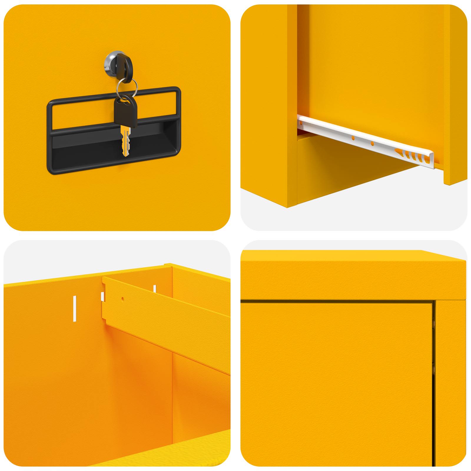 Aktenschrank Senfgelb 45,5 x 42 x 139 cm Kaltgewalzter Stahl