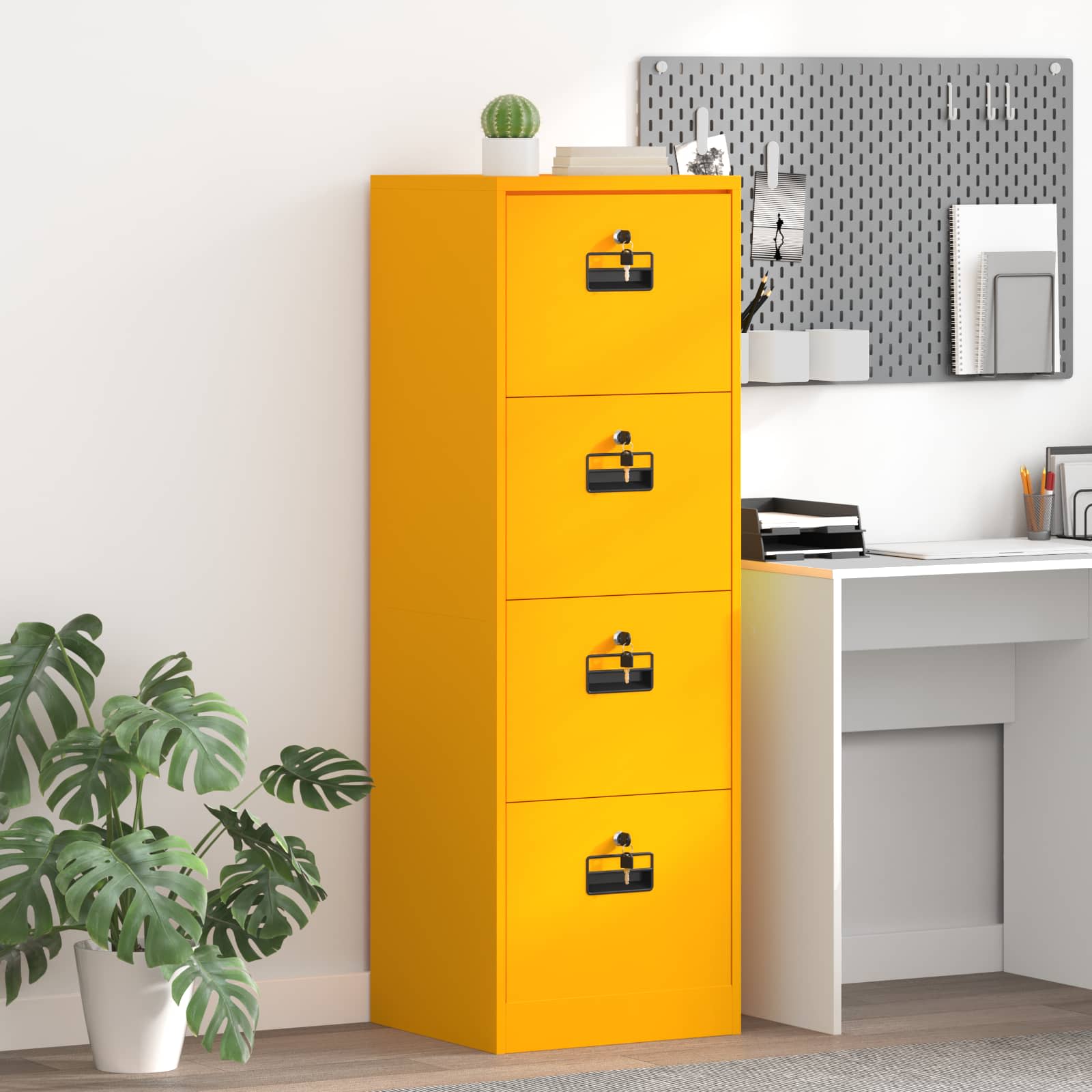 Aktenschrank Senfgelb 45,5 x 42 x 139 cm Kaltgewalzter Stahl