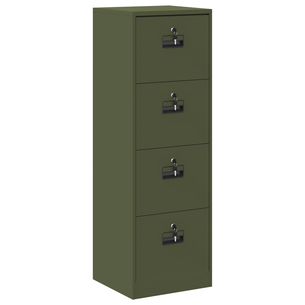 Aktenschrank Olive Grün 45,5 x 42 x 139 cm Kaltgewalzter Stahl