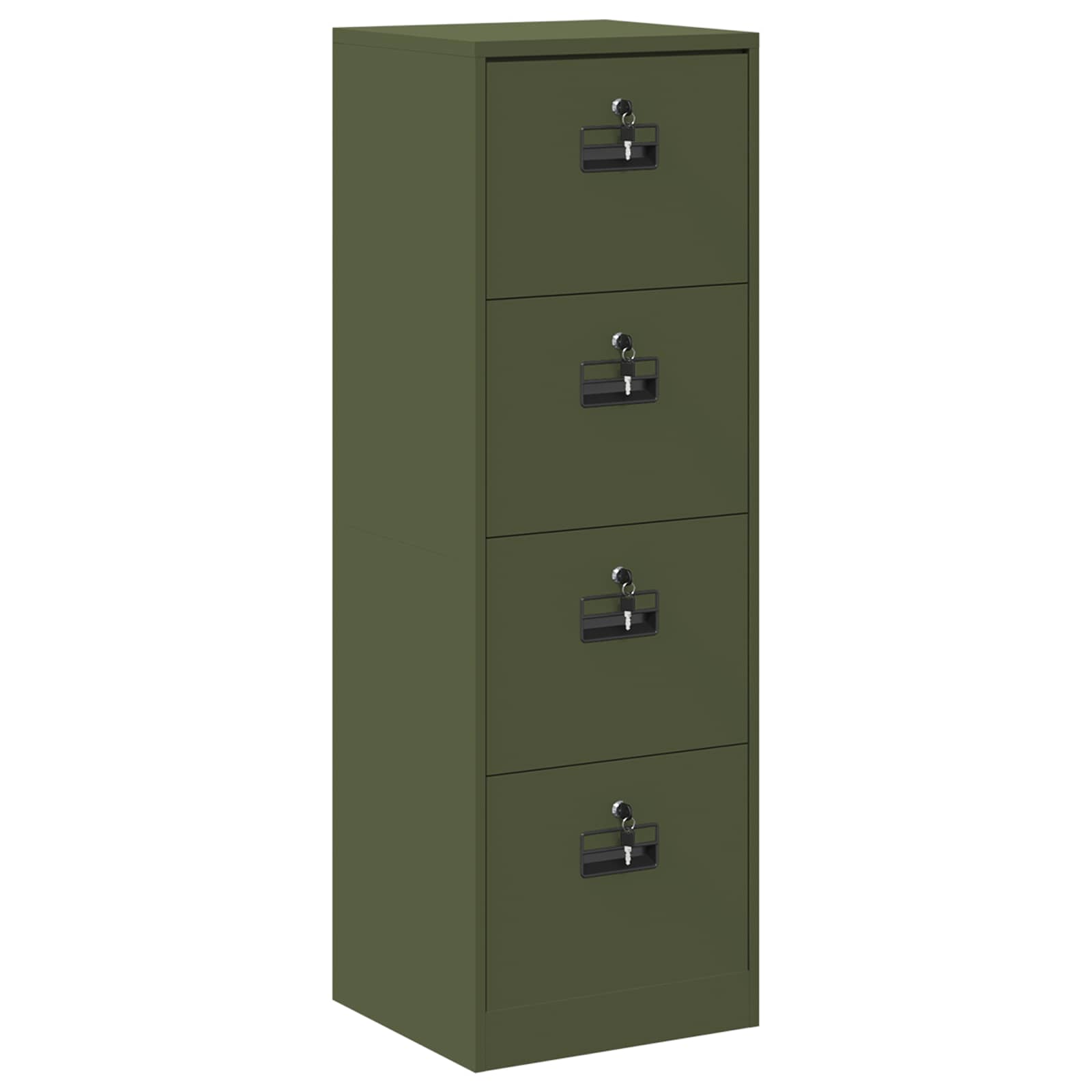 Aktenschrank Olive Grün 45,5 x 42 x 139 cm Kaltgewalzter Stahl