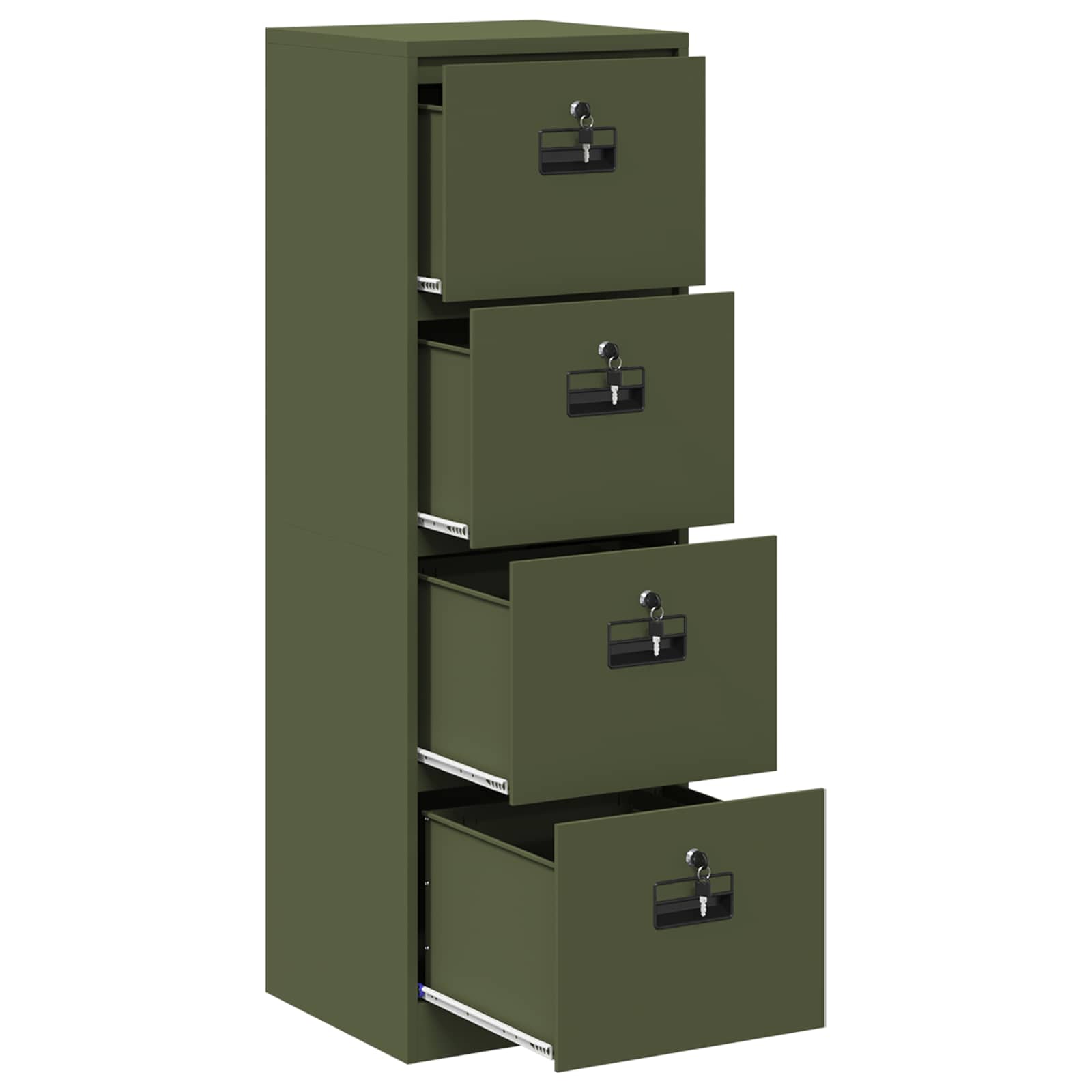 Aktenschrank Olive Grün 45,5 x 42 x 139 cm Kaltgewalzter Stahl