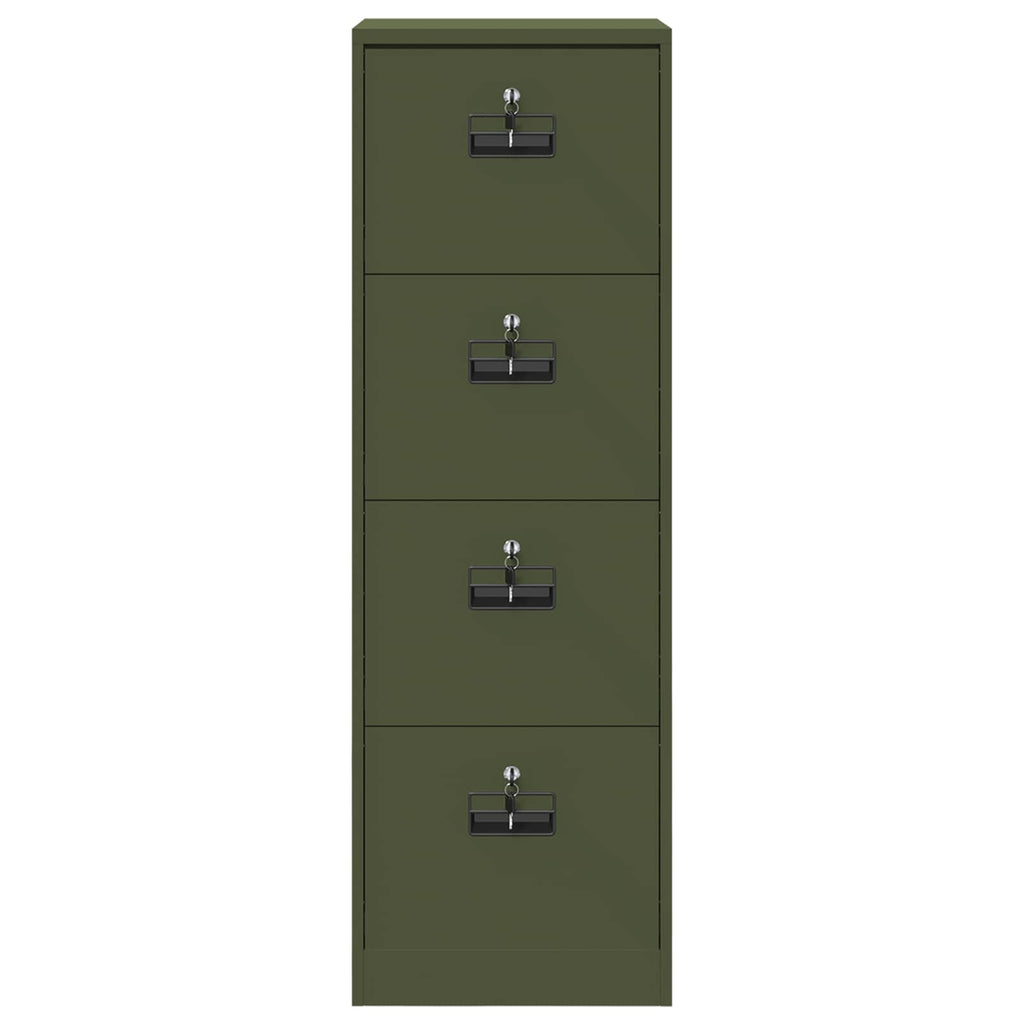 Aktenschrank Olive Grün 45,5 x 42 x 139 cm Kaltgewalzter Stahl