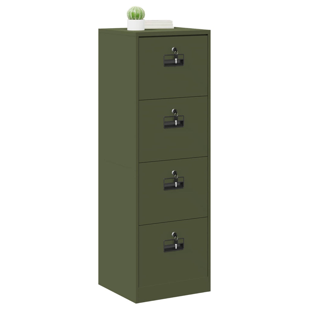 Aktenschrank Olive Grün 45,5 x 42 x 139 cm Kaltgewalzter Stahl
