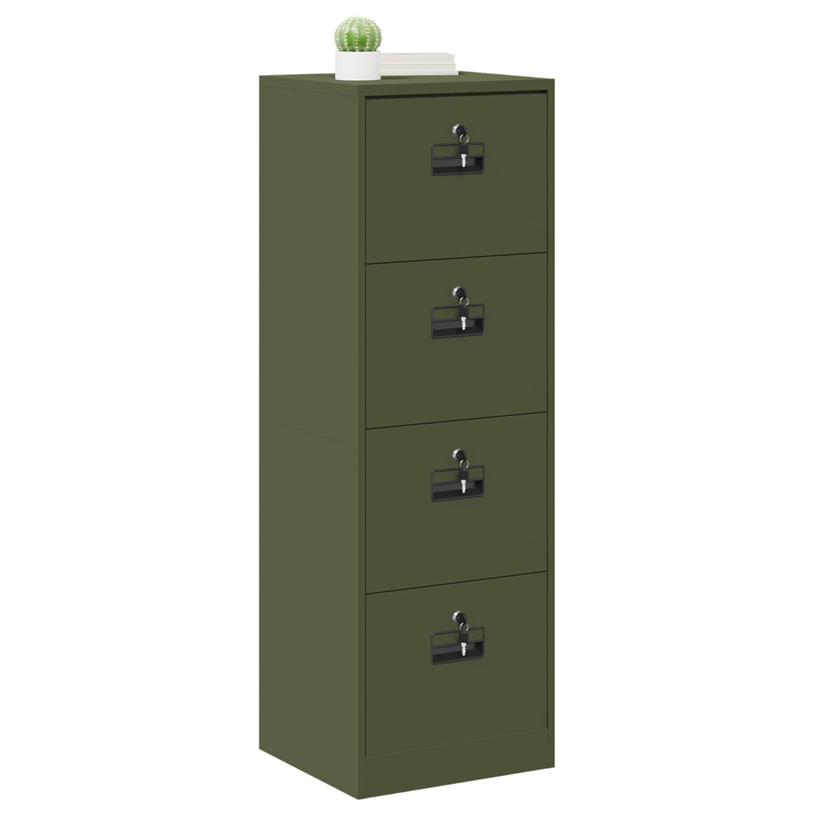 Aktenschrank Olive Grün 45,5 x 42 x 139 cm Kaltgewalzter Stahl