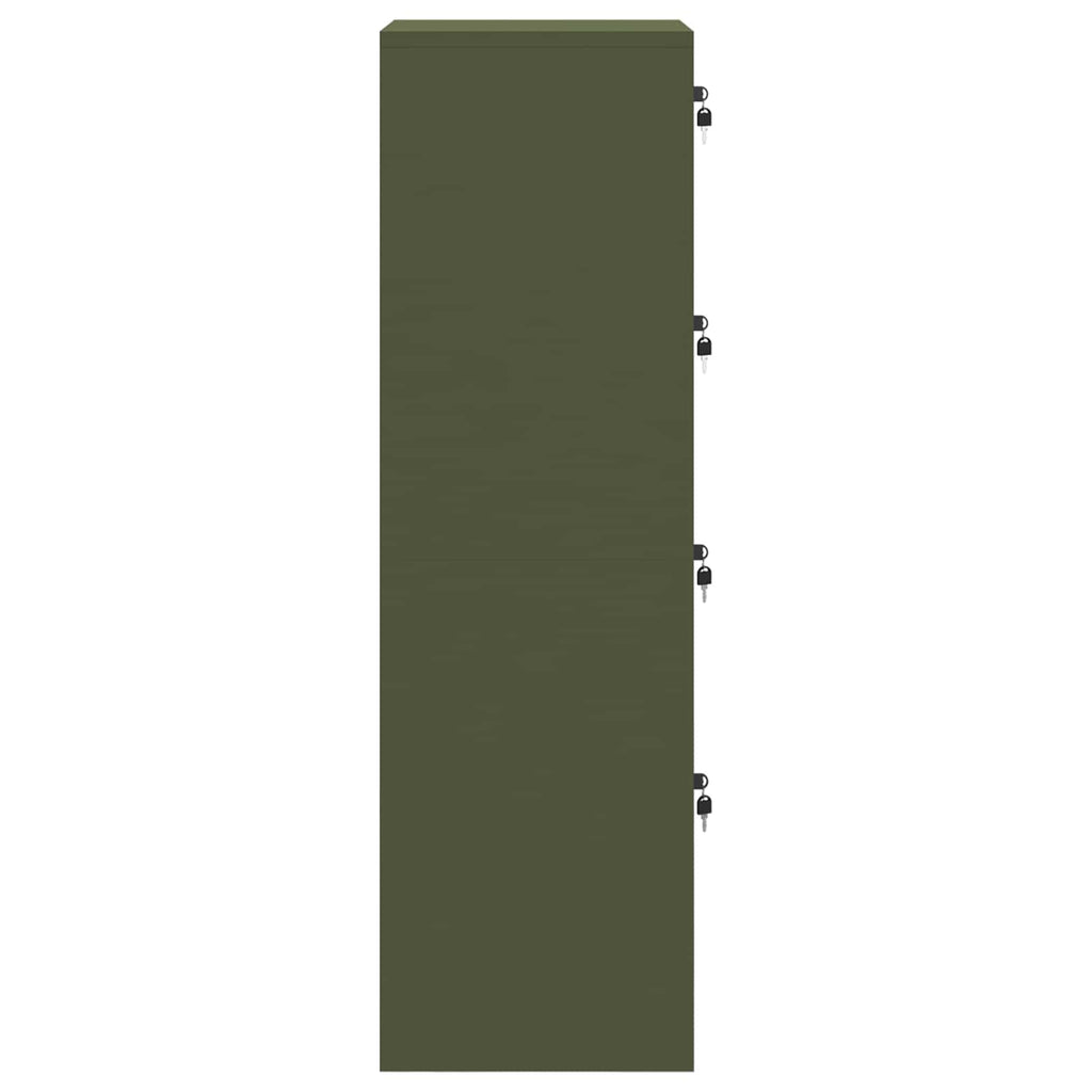 Aktenschrank Olive Grün 45,5 x 42 x 139 cm Kaltgewalzter Stahl