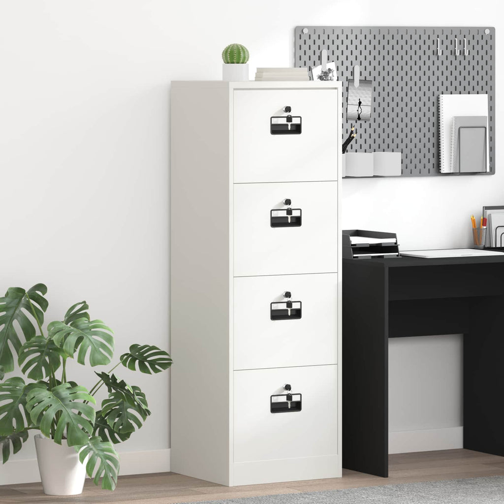 Aktenschrank Weiß 45,5 x 42 x 139 cm Kaltgewalzter Stahl