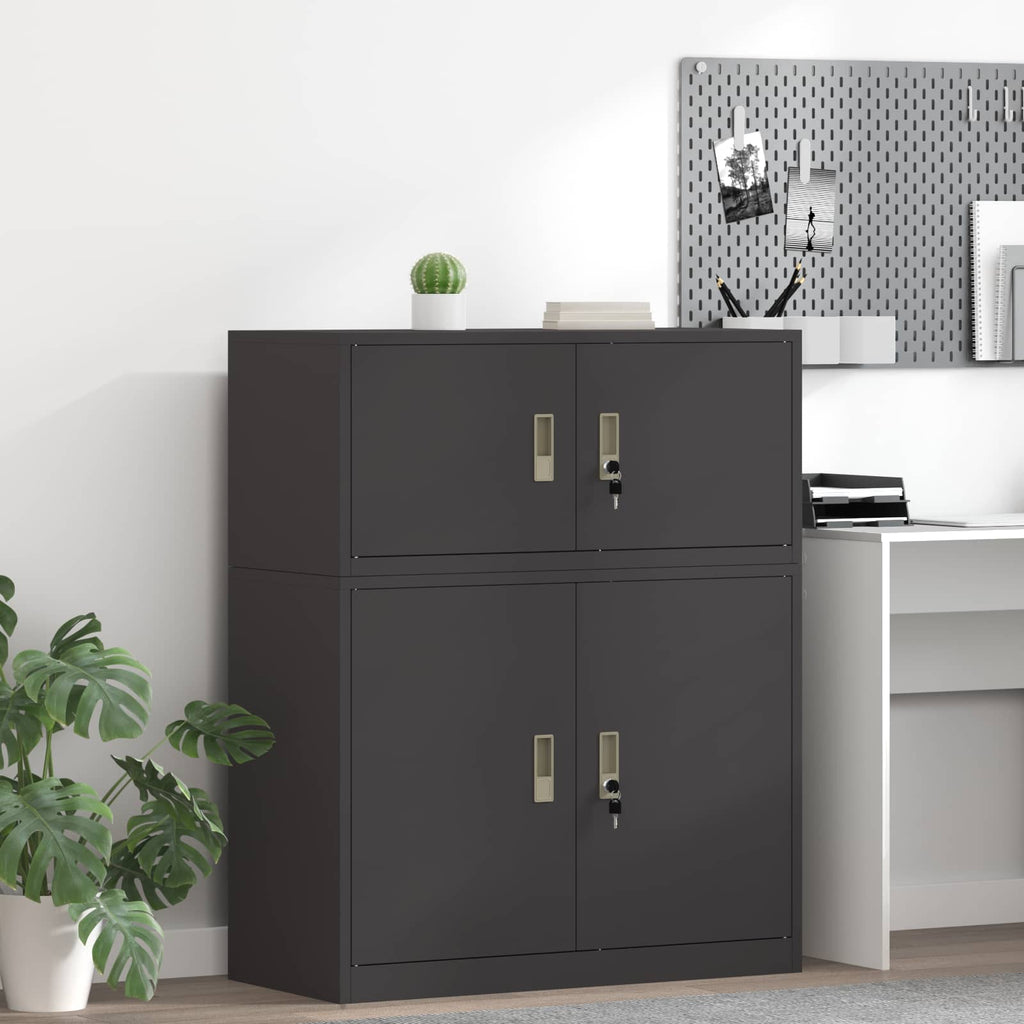 Aufbewahrungsschrank Schwarz 90 x 40 x 40 cm Stahl