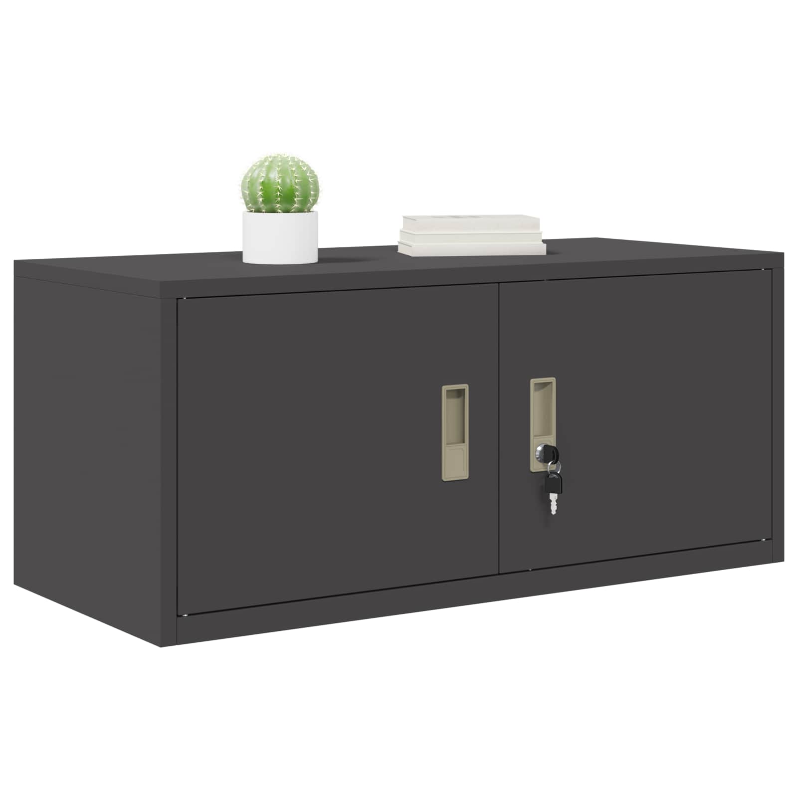 Aufbewahrungsschrank Schwarz 90 x 40 x 40 cm Stahl