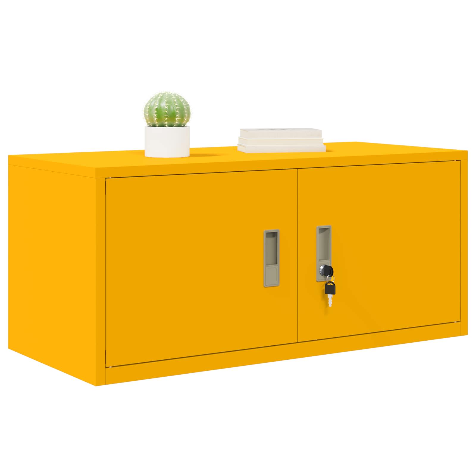 Aufbewahrungsschrank Senfgelb 90 x 40 x 40 cm Stahl