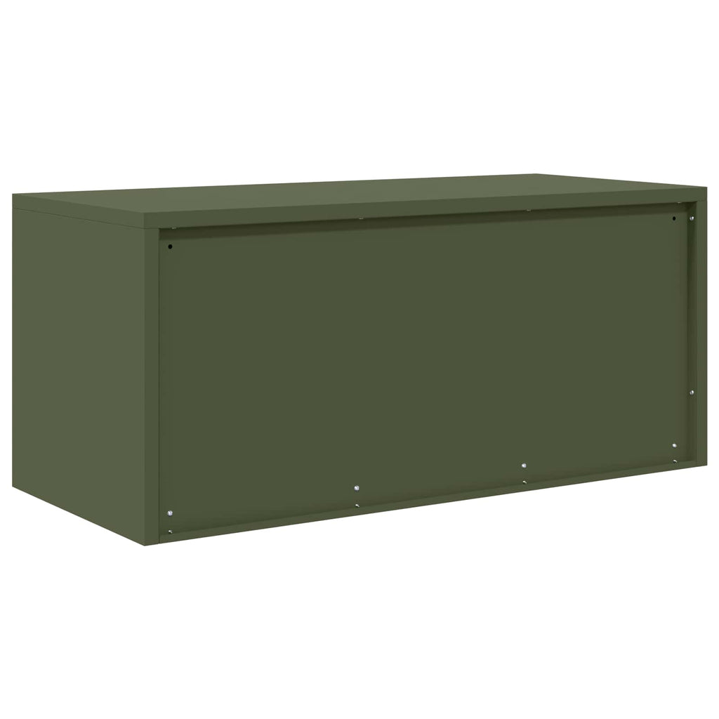 Aufbewahrungsschrank Olive Grün 90 x 40 x 40 cm Stahl