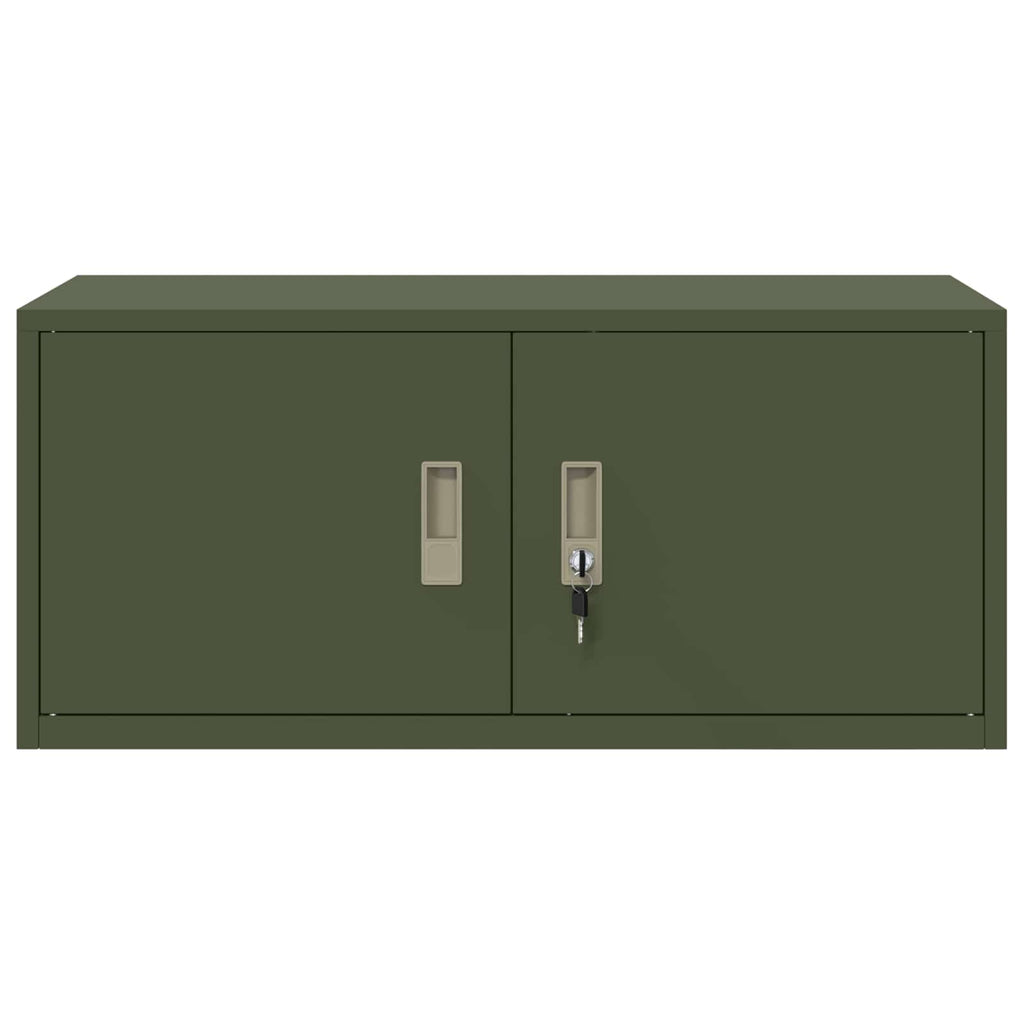 Aufbewahrungsschrank Olive Grün 90 x 40 x 40 cm Stahl